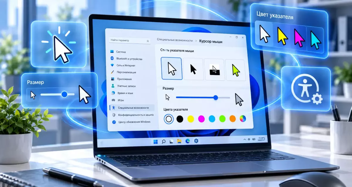 Как настроить курсор мыши в Windows 11 и сделать его заметнее