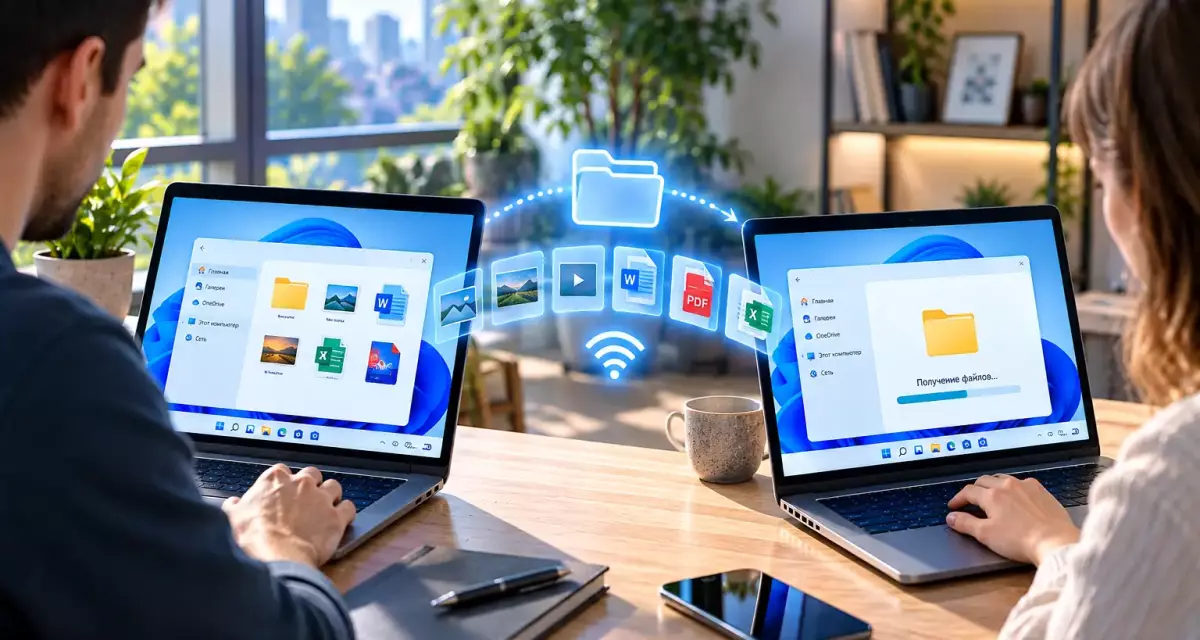 Как передавать файлы между двумя компьютерами с Windows 11 без флешки