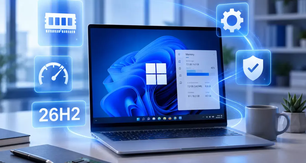 Microsoft оптимизирует память Windows 11 и анонсировала обновление 26H2